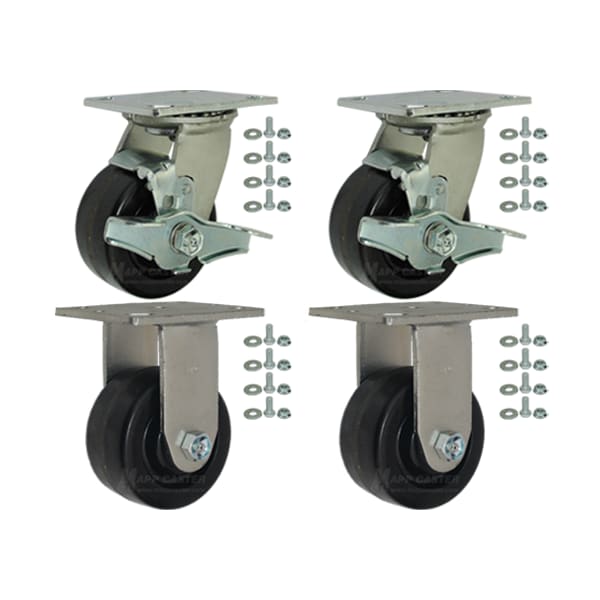 Mapp Caster Tool Box and Job Box Casters, 4" Phenolic Wheel Casters, 3200 Cap. 146DURB420